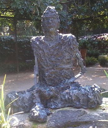 Earth-Touching Buddha by John Connell - Bronze - 2002 - Photography by Laurence Platt - The Hess Collection, Mount Veeder, California, USA - 11:39:18am Saturday October 12, 2013