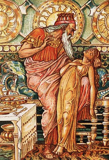 King Midas and daughter courtesy Greek mythology

Illustration by Walter Crane